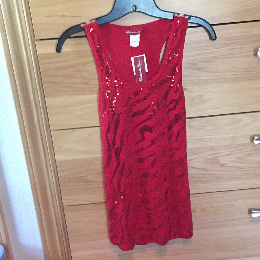Red Sequin Tank Top